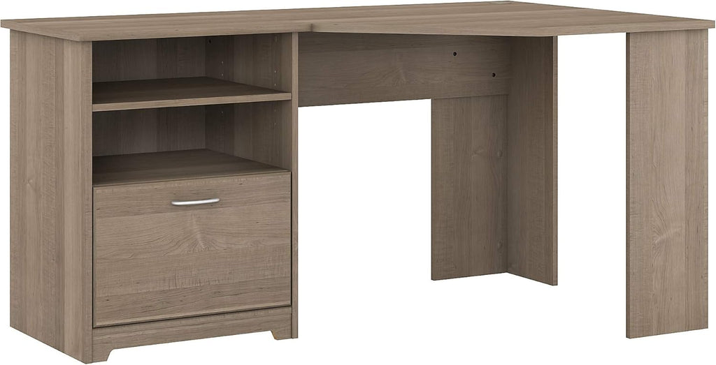 Corner Desk with Storage, 60W, Ash Gray M381050