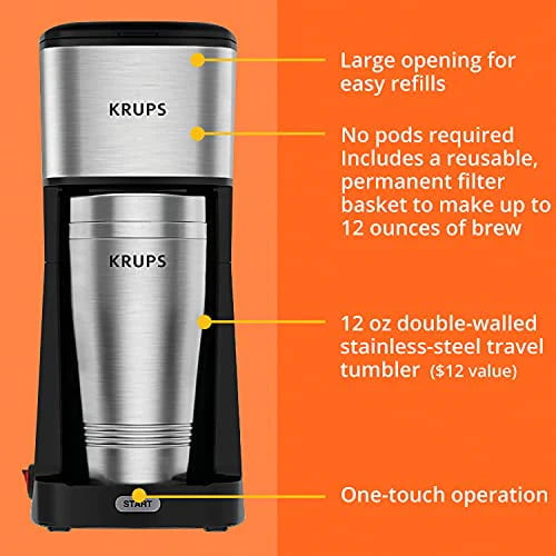 12oz Single Serve Coffee Maker with Travel Tumbler B7809