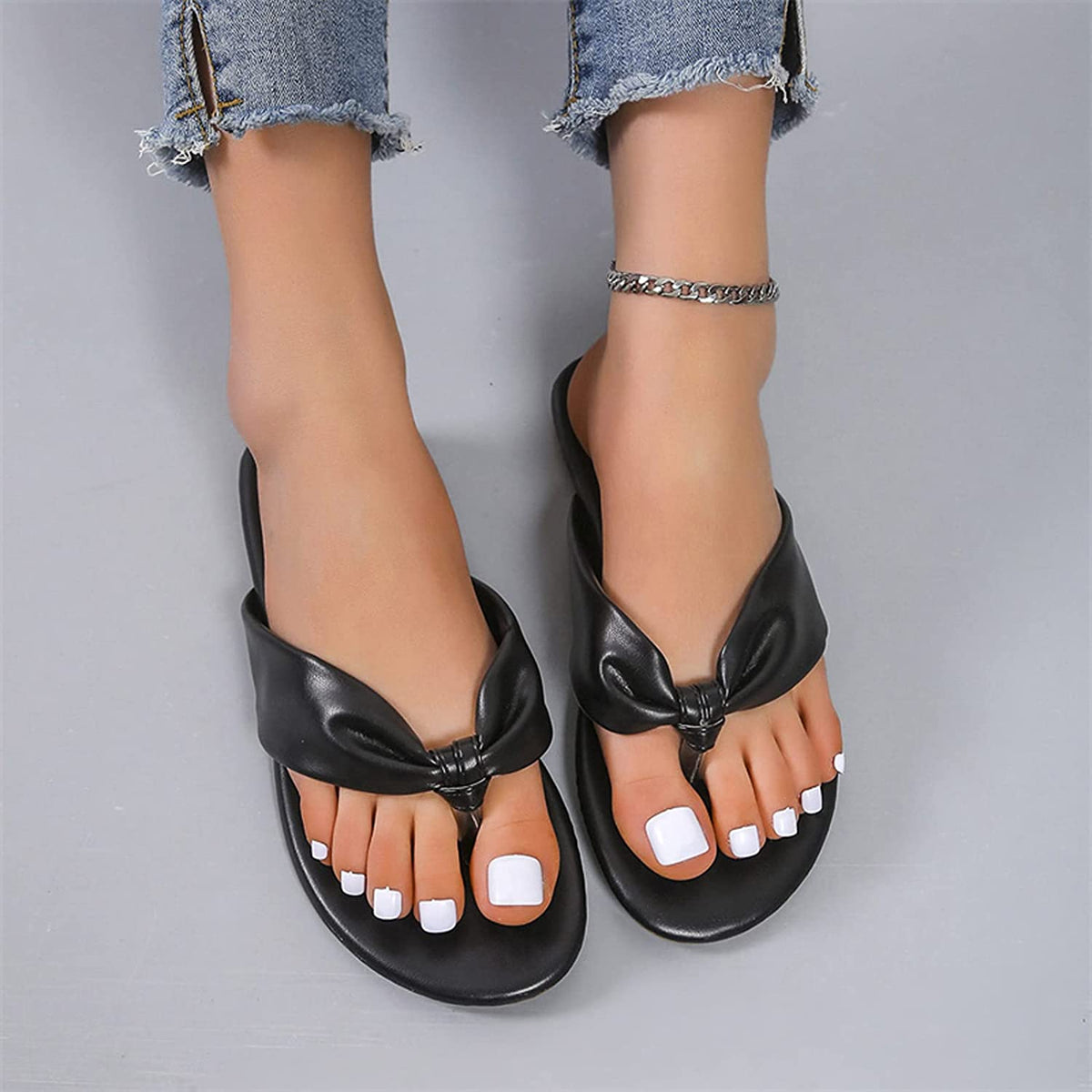 Dressy Open Toe Cross Ankle Strap Slip-On Sandals E181