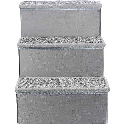 Foldable 3-Step Pet Stairs with Storage K175