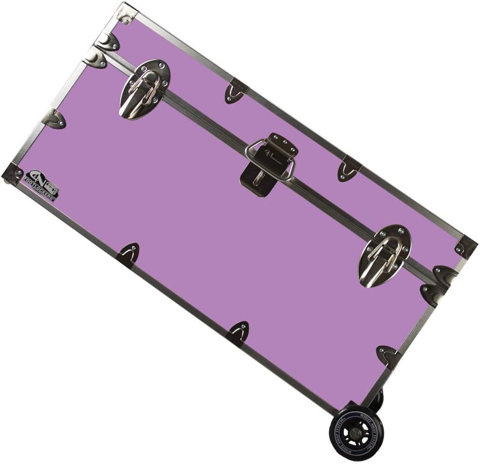 Large 32 x 18 x 16.5 Inches Lockable Footlocker with Wheels J246