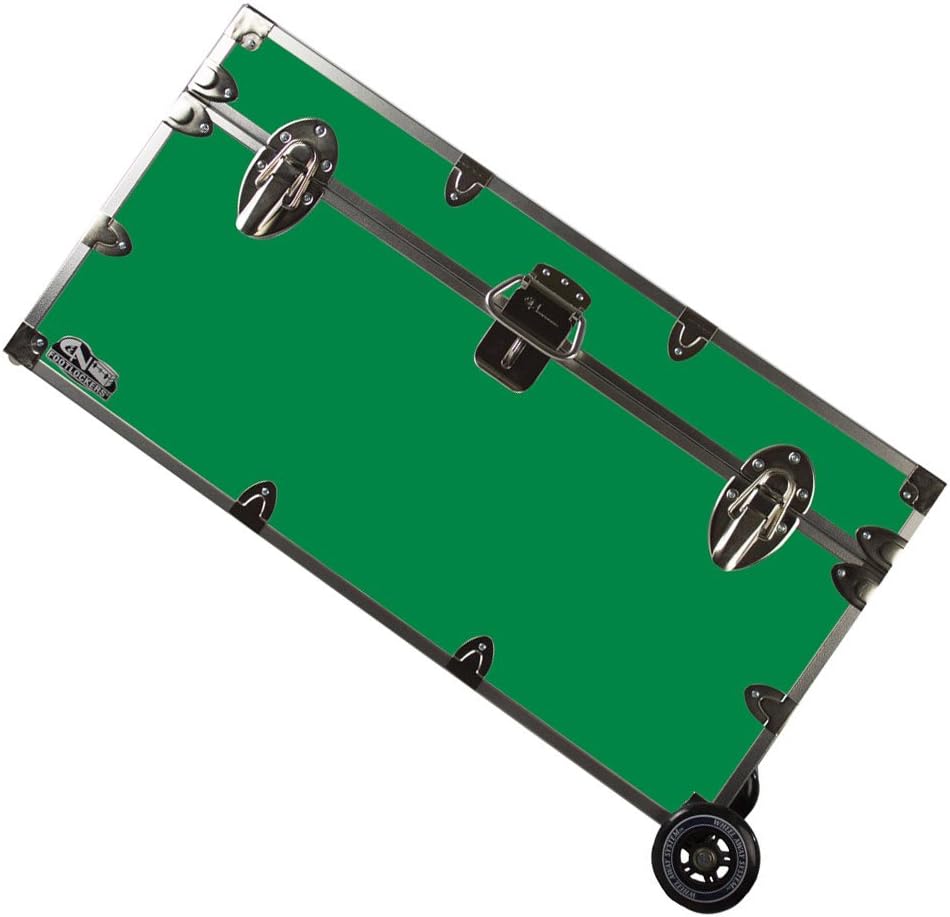 Large 32 x 18 x 16.5 Inches Lockable Footlocker with Wheels J246