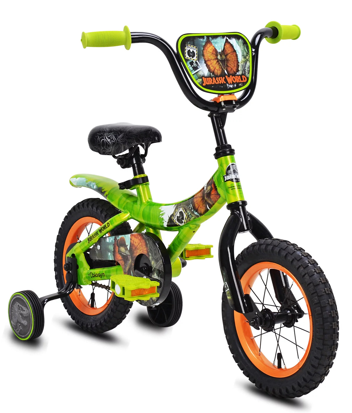 Green and Orange 12-inch Boy's Bicycle with Training Wheel U3245