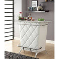 White and Chrome Tufted Bar Table K1180
