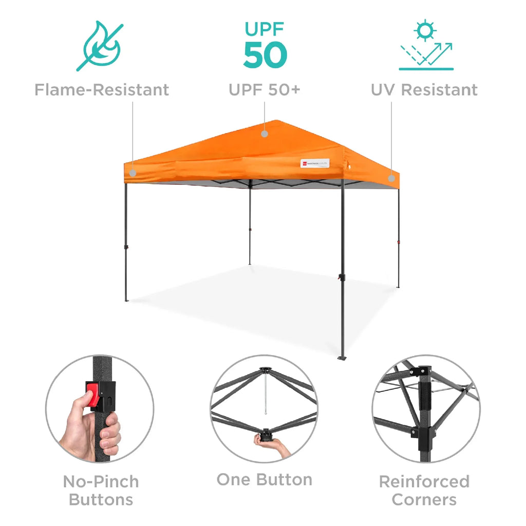 10x10ft Pop Up Canopy with Wheeled Case and 4 Weight Bags L666
