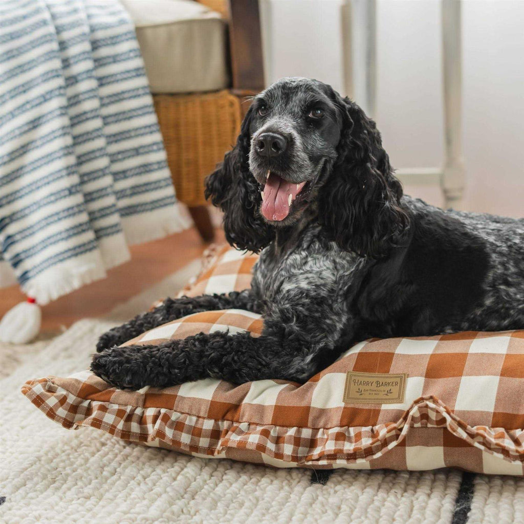 Brown Gingham Print Envelope Dog Bed K628