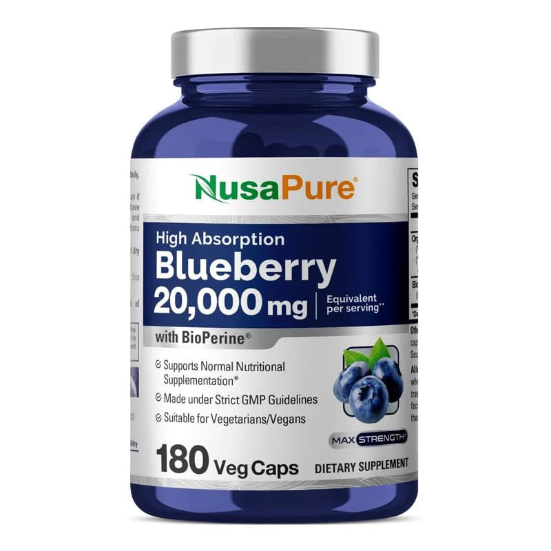Blueberry Concentrate 20,000mg 180 Veggie Capsules I517