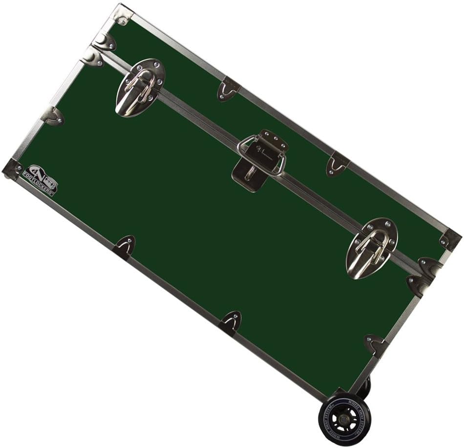 Large 32 x 18 x 16.5 Inches Lockable Footlocker with Wheels J246