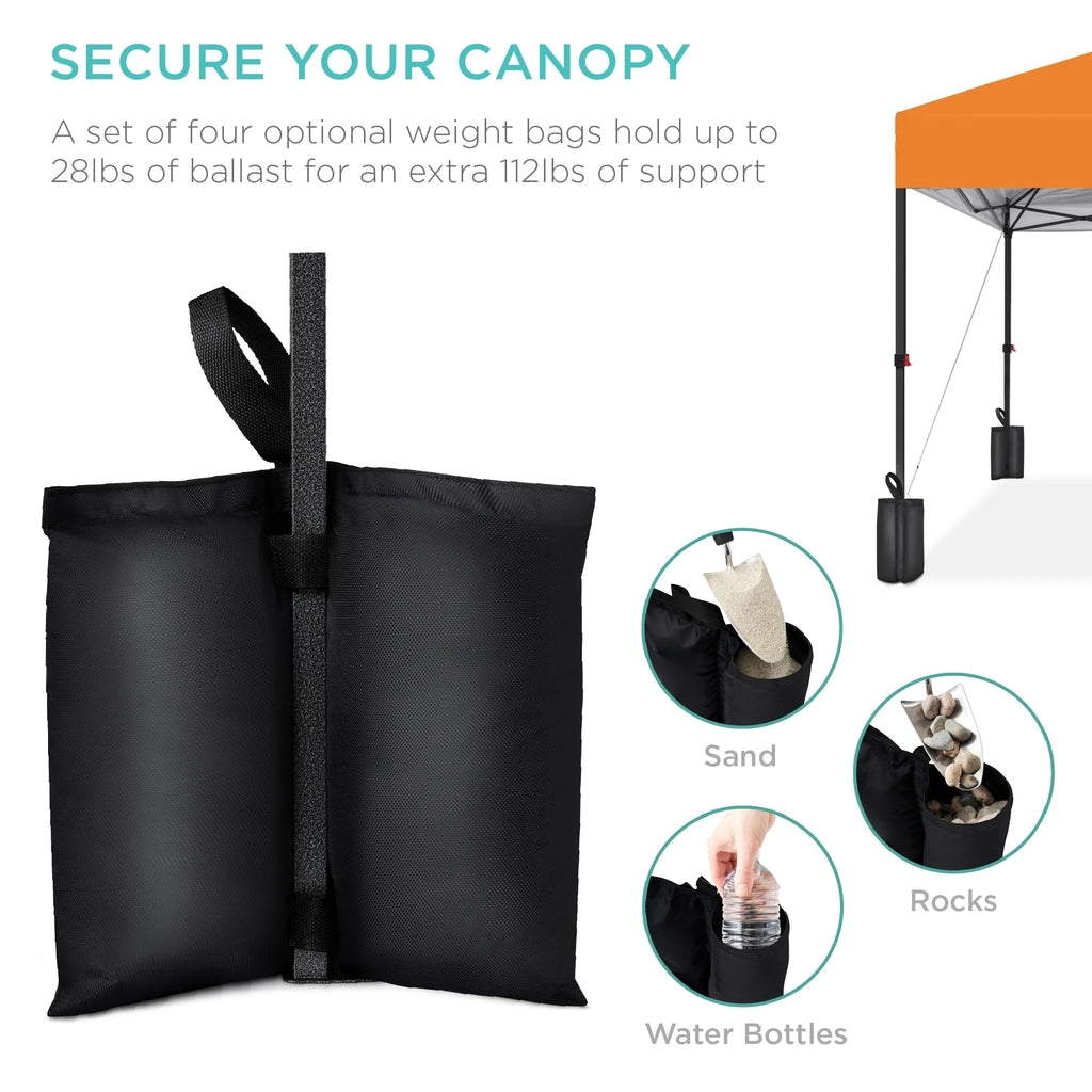 10x10ft Pop Up Canopy with Wheeled Case and 4 Weight Bags L666