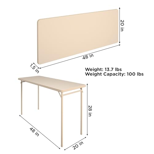 Folding Serving Table 20" x 48" Antique Linen Y6561