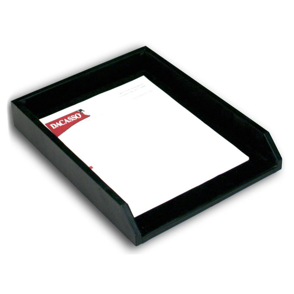Black Leather Letter Tray Y7408