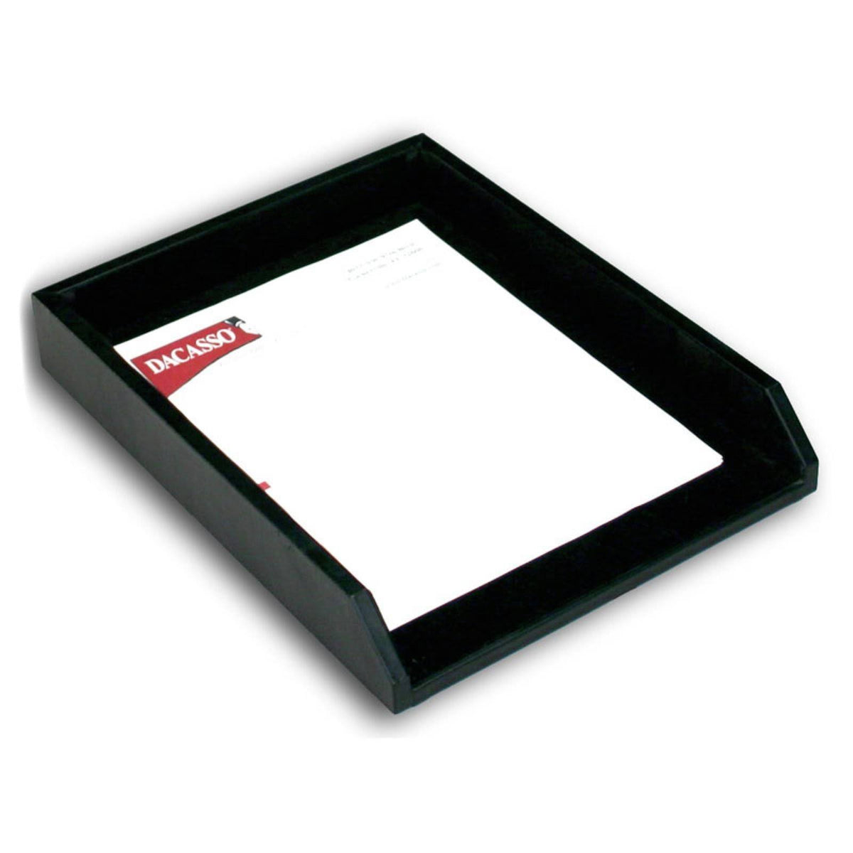 Black Leather Letter Tray Y7408