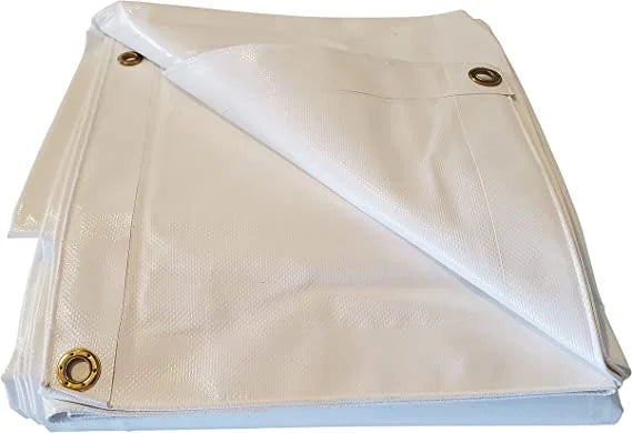 White Vinyl Tarp 13oz 9'x12' O294236
