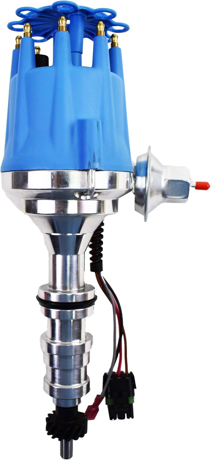 V8 Pro Series Ready to Run R2R Distributor for Ford FE 330, 352, 360, 390, 406, 410, 427, 428, Blue Cap E81211