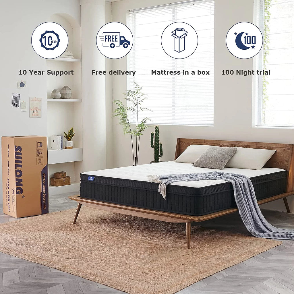 12 Inch King Spring and Memory Foam Hybrid Mattress A115589