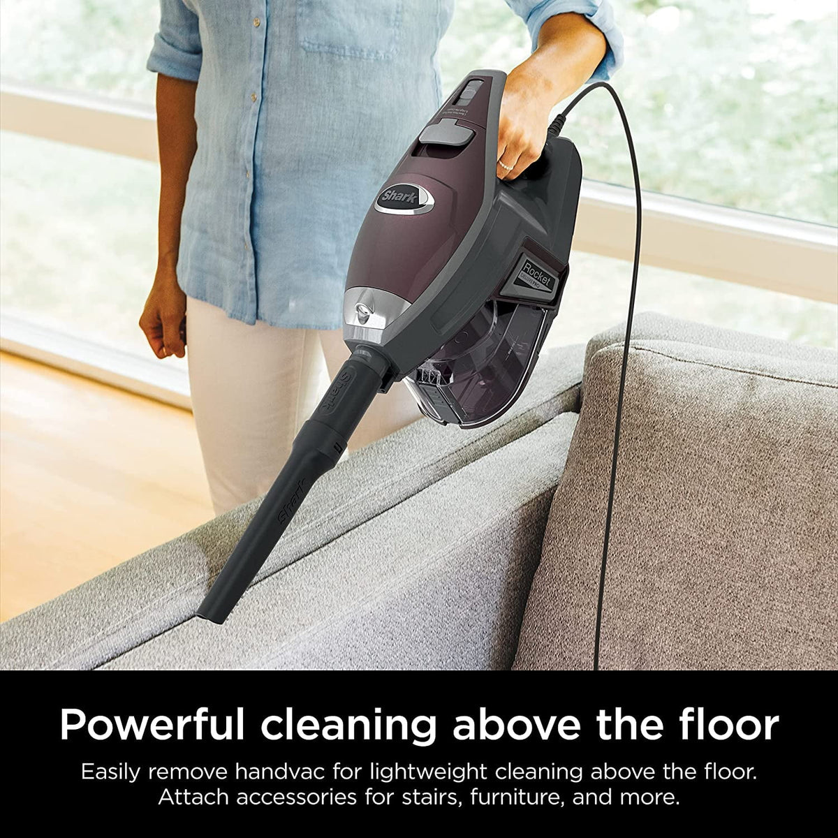 Corded Stick Vacuum with LED Headlights, XL Dust Cup, Pet Attachments E52983