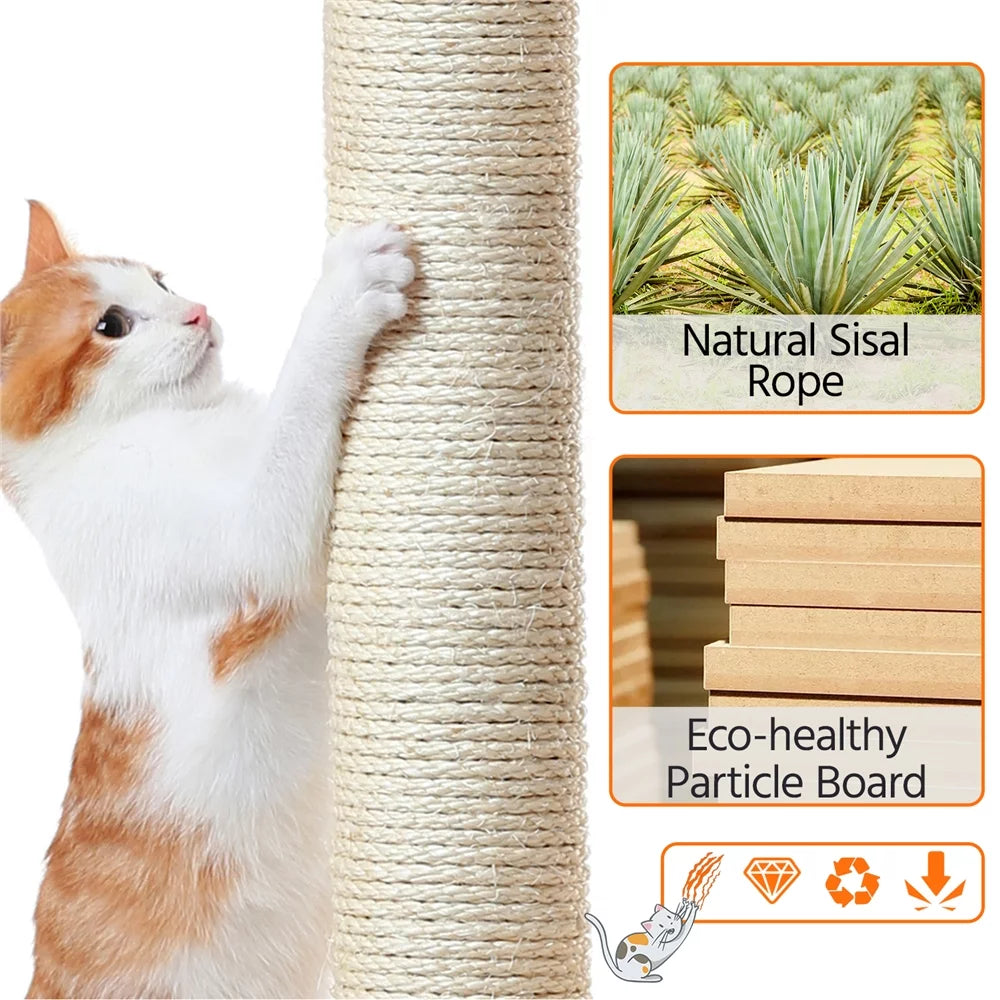 Dark Gray Cat Tree Condo Scratching Post Tower with Basket S402360