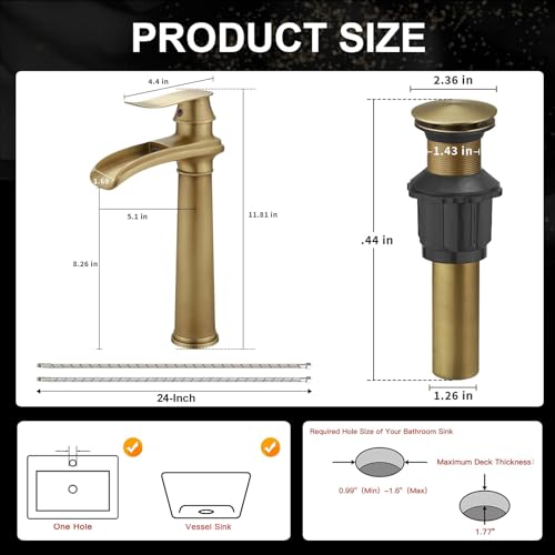 Oil Rubbed Bronze Waterfall Vessel Sink Faucet N168