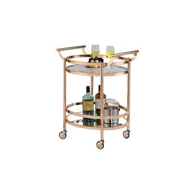 Bronze Oval Metal Serving Bar Cart G482244