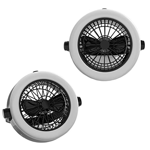 2-in-1 Camping Lantern with Fan Set of 2 Portable Rechargeable K760