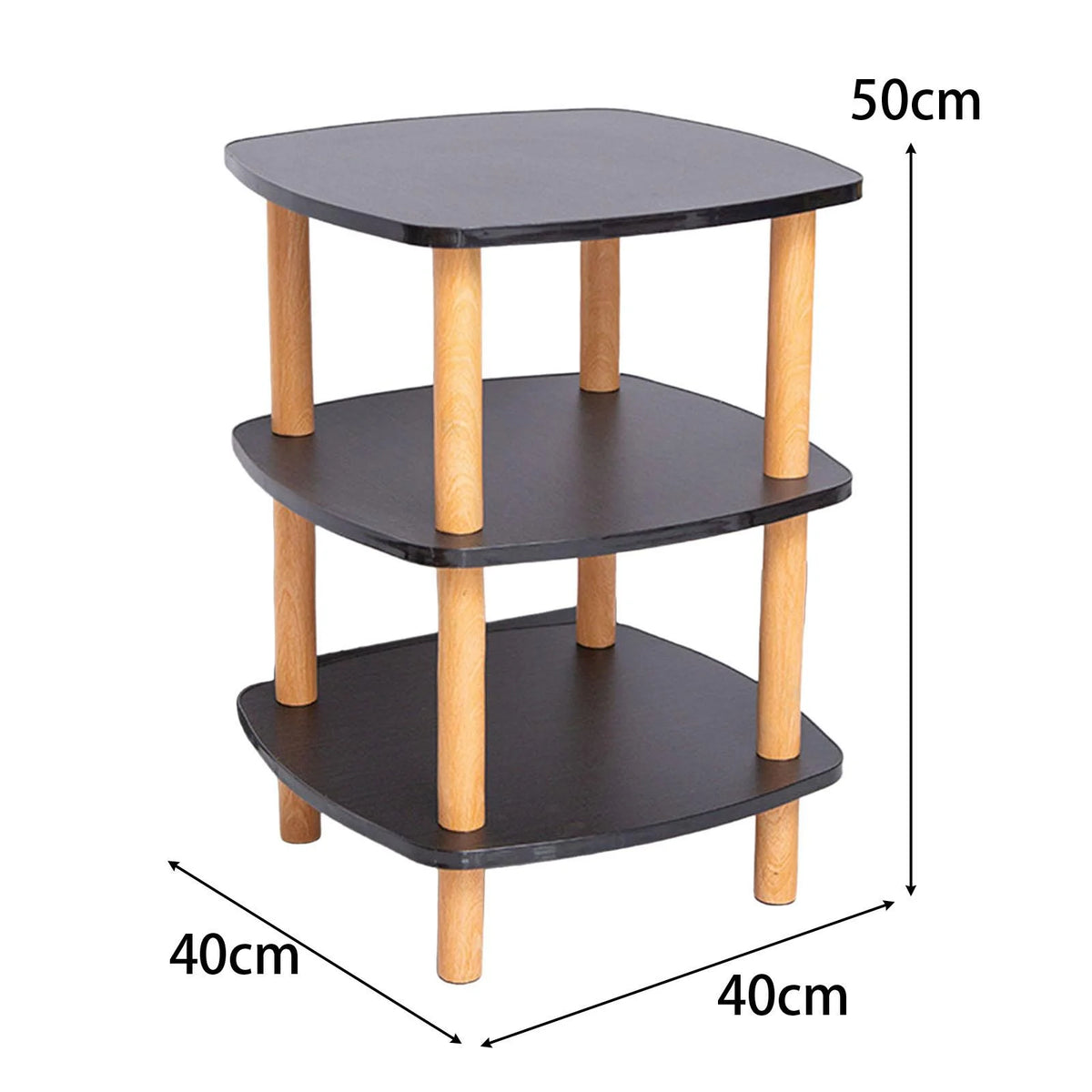 Black 3 Tier Side Table Q1981