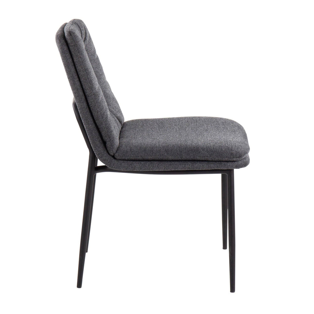 Cream Fabric and Black Steel Dining Chair Set of 2 Q45245
