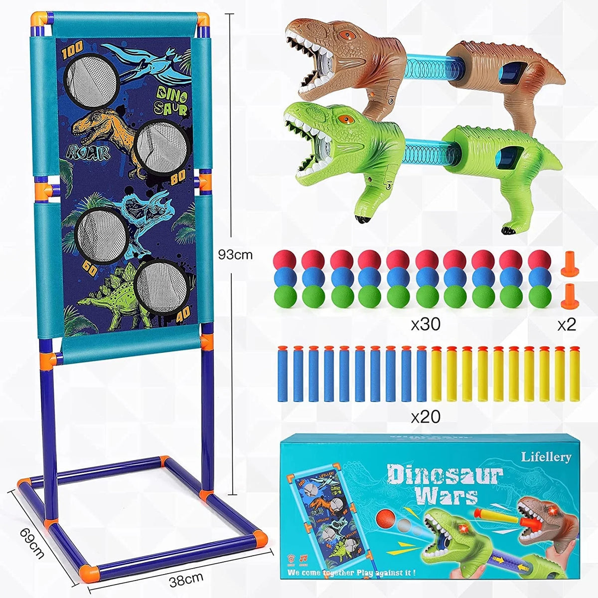Electric Shooting Games Toy Guns with 18 Foam Balls and Standing Shooting Target I48083