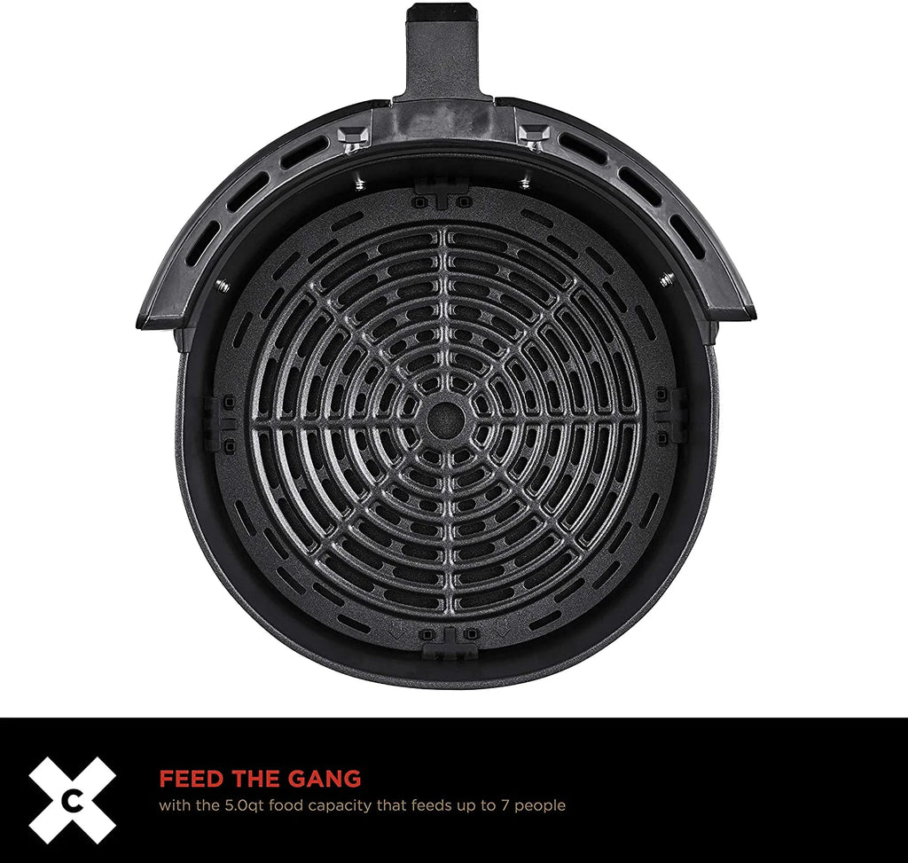 6 Qt Digital Air Fryer with Nonstick Removable Pan and Crisping Tray, Black R848613