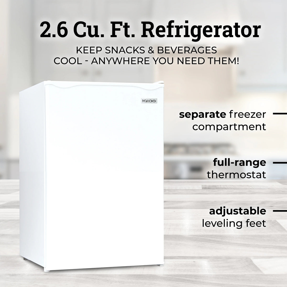 White 2.6 Cu. Ft. Refrigerator with Freezer W8108