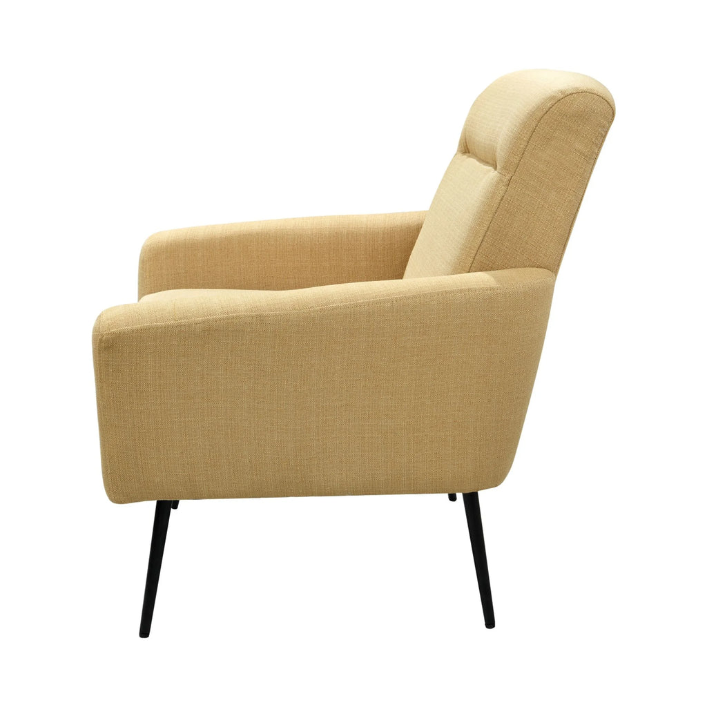 Yellow Upholstered Accent Chair with Metal Legs K48383