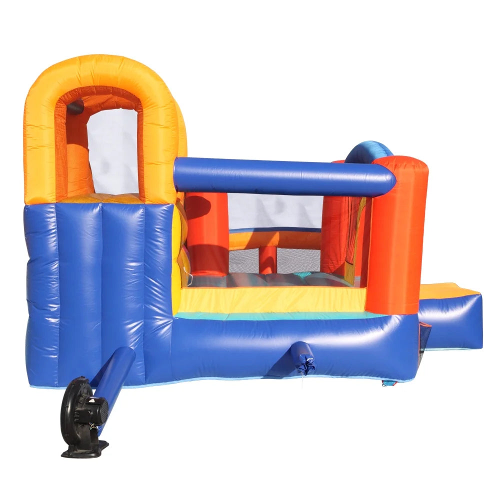 Inflatable Bounce House Slide Bouncer with Basketball Hoop Climbing Wall E1818