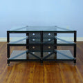 Black Clear Glass TV Stand S233228