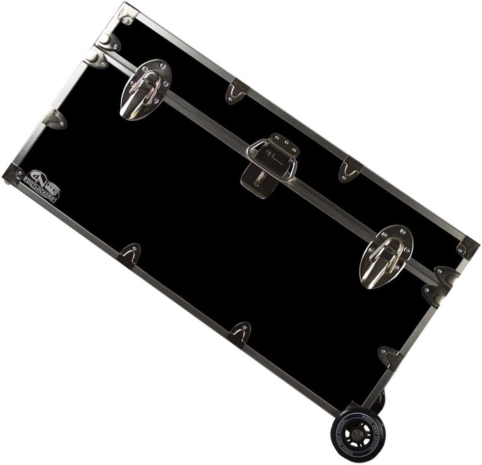 Large 32 x 18 x 16.5 Inches Lockable Footlocker with Wheels J246