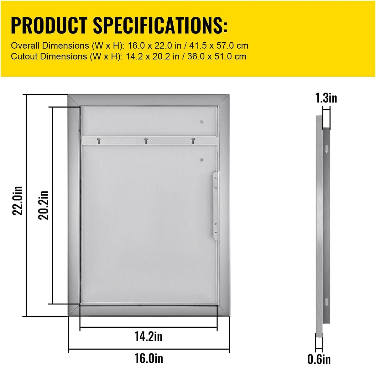 Stainless Steel Access Door 16 x 22 Inch M390