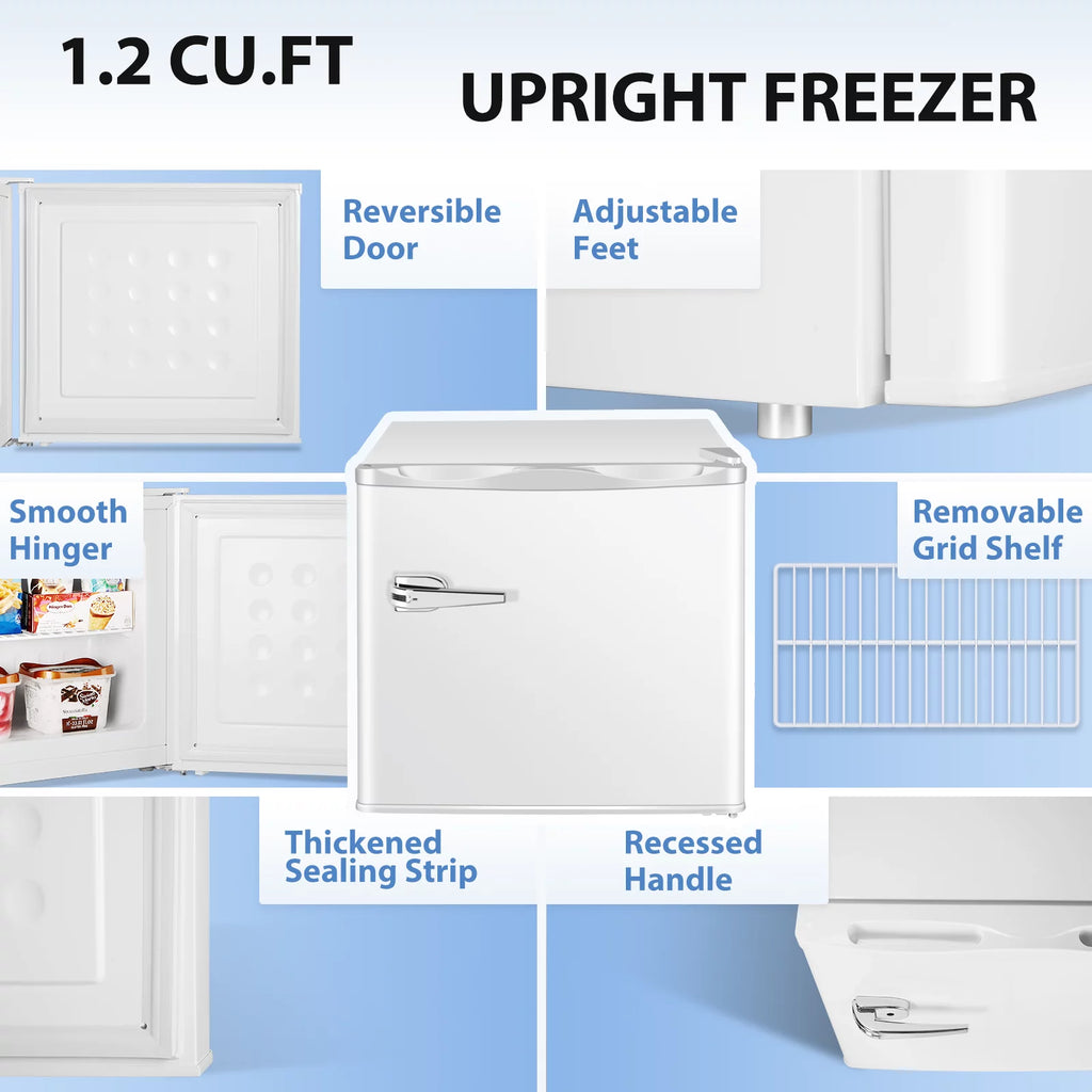Mini Upright Freezer Compact Refrigerator Red D946812