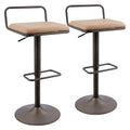 Antique Camel Faux Leather Barstool Set Of 2 N2333