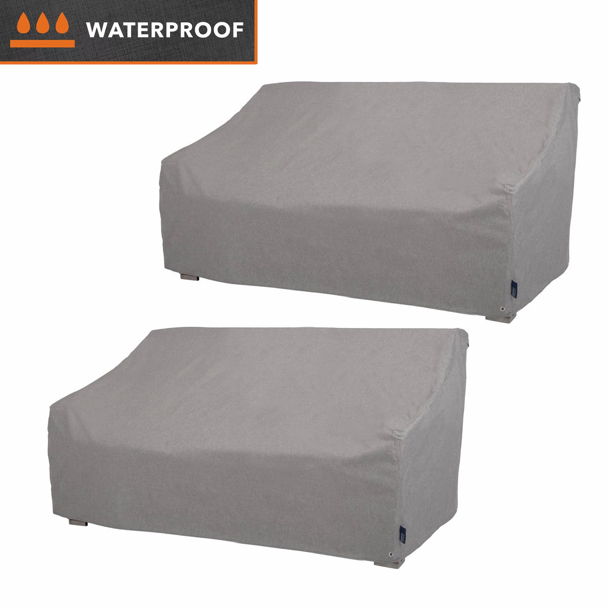 Patio Loveseat Cover, Waterproof, 66"L x 40"W x 39"H, 2-Pack, Granite Gray Y315