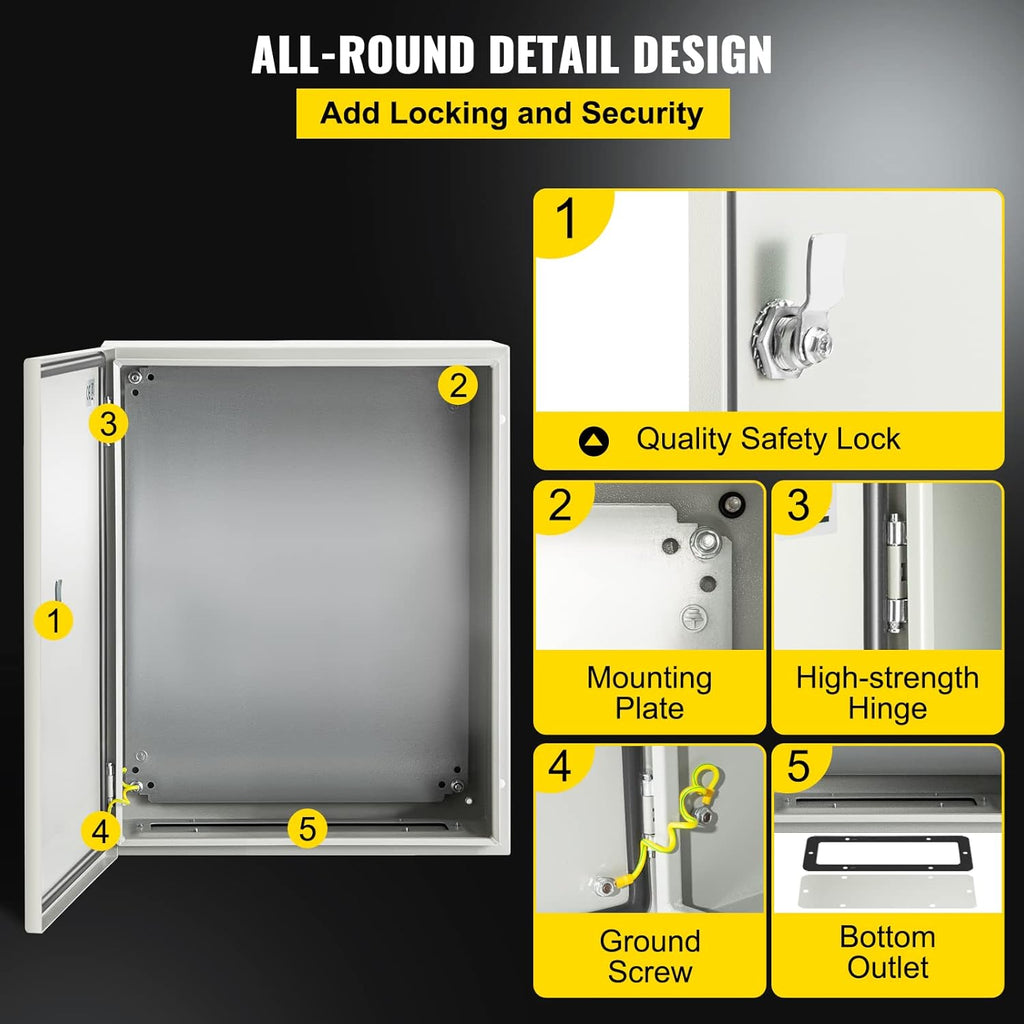 20 x 16 x 8'' NEMA 4X Steel Electrical Box with Mounting Plate G507