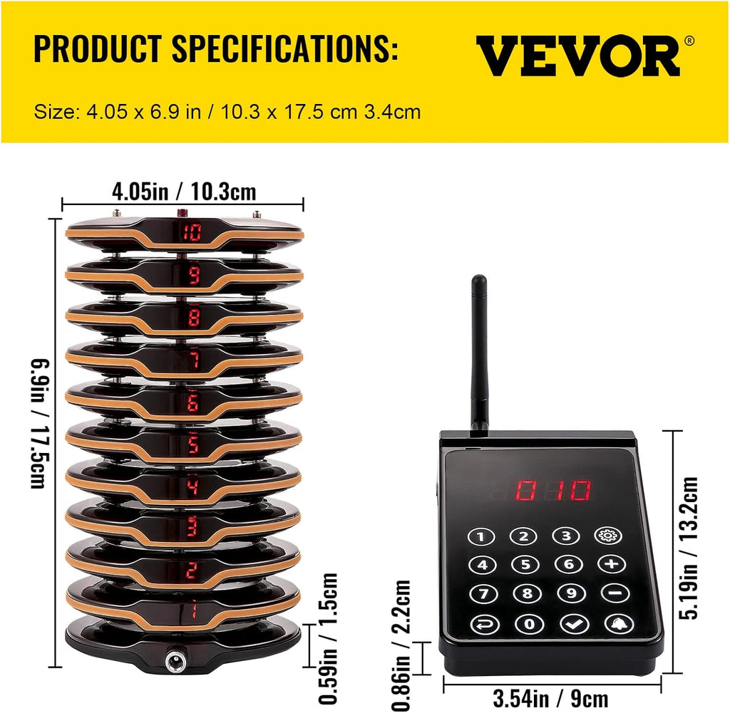 Wireless Paging System with Vibration, Flashing and Buzzer Z44737