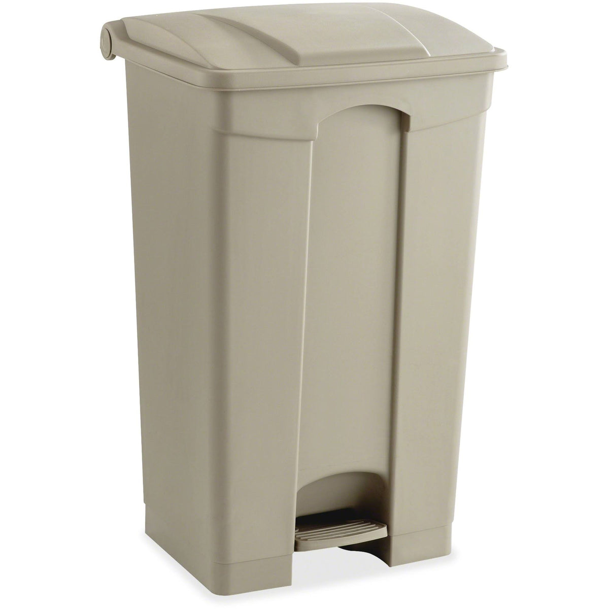 Tan Plastic Trash Can 23 Gal with Flip Lid and Foot Pedal M20109