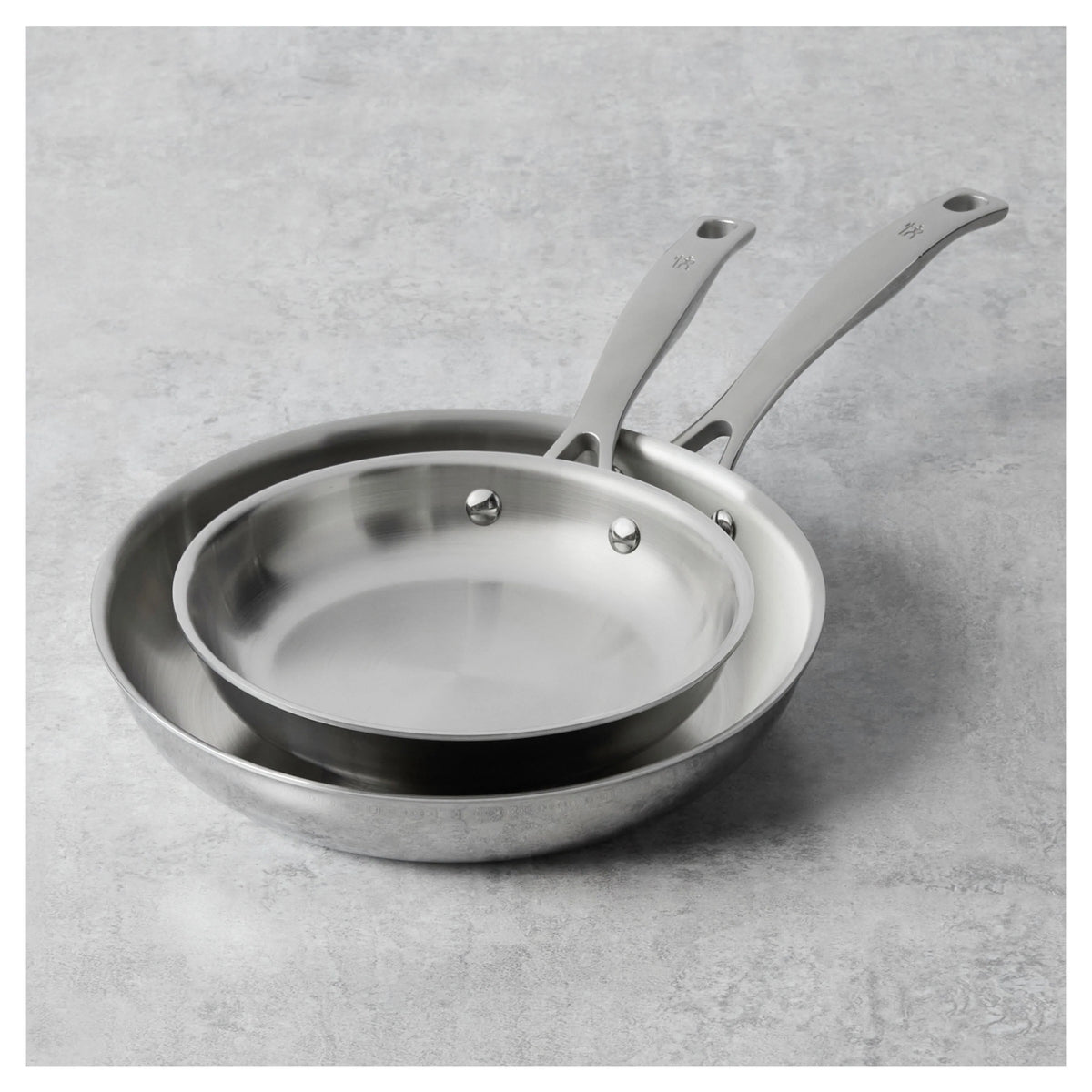 2pc Stainless Steel Fry Pan Set Q715