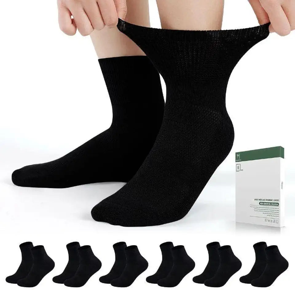 6 Pairs Bamboo Viscose Non Binding Ankle Diabetic Socks O550216