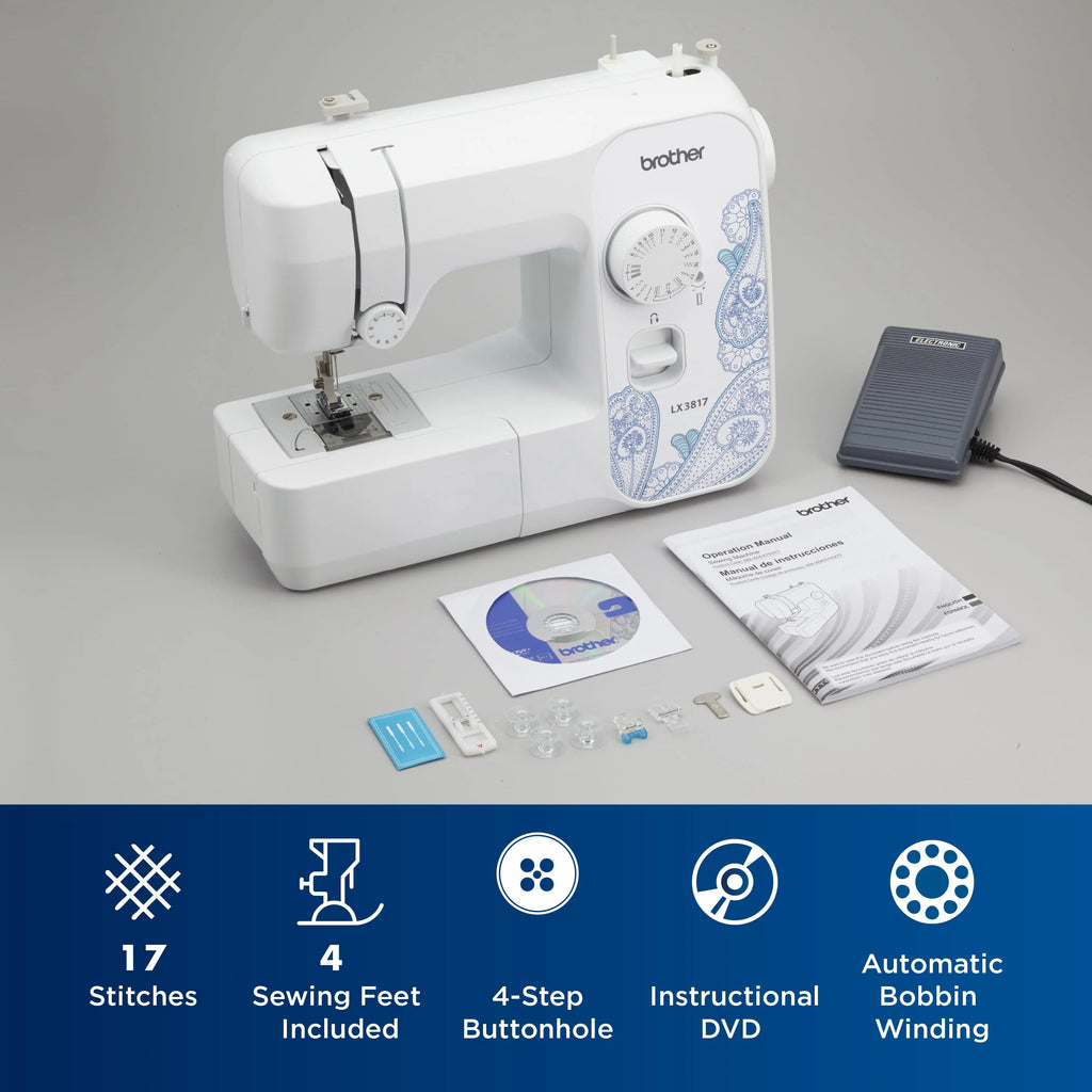 Portable Full-Size 17-Stitch Sewing Machine O261539