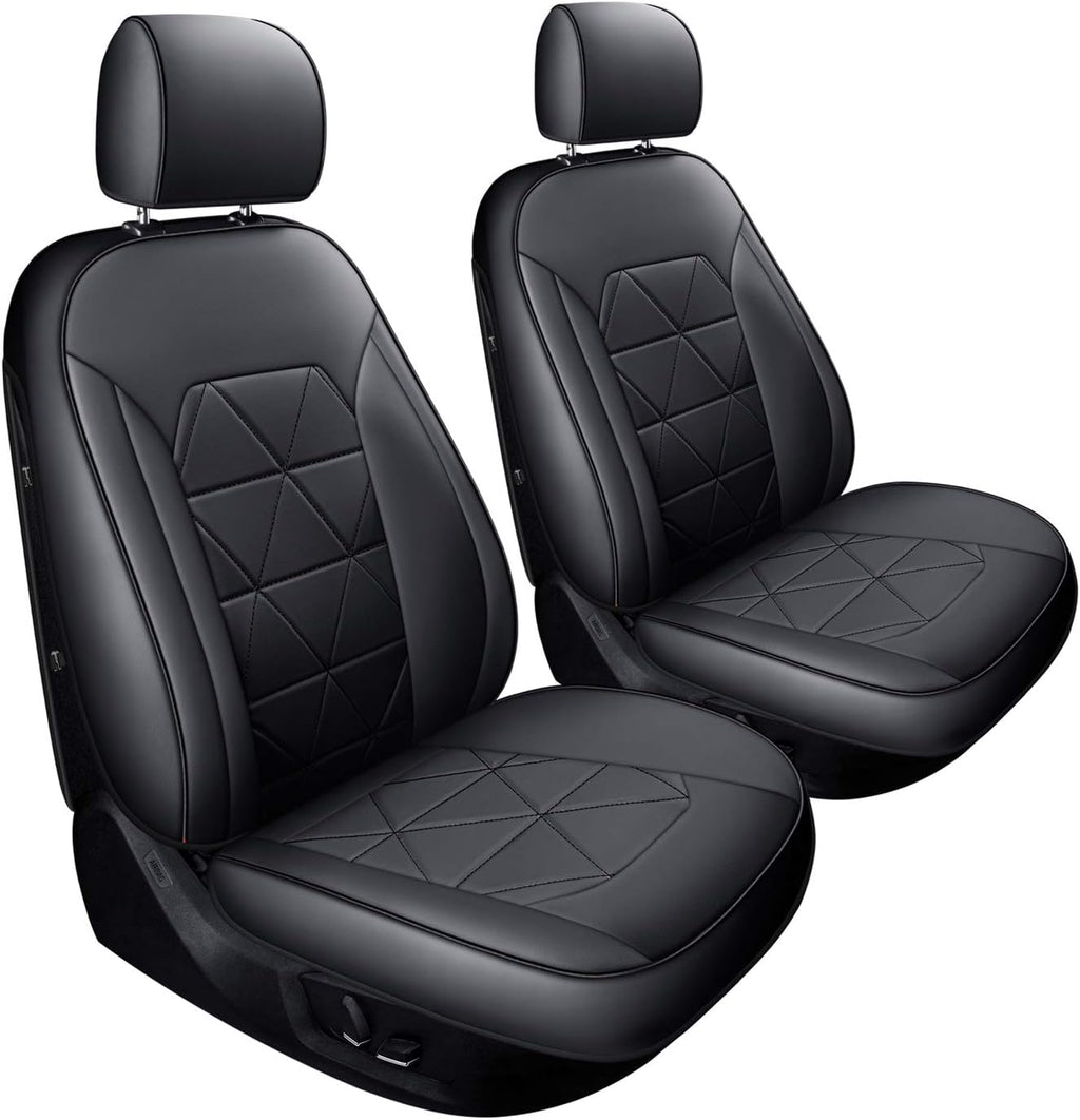 2 Pc Black Front Seat Covers Q615306