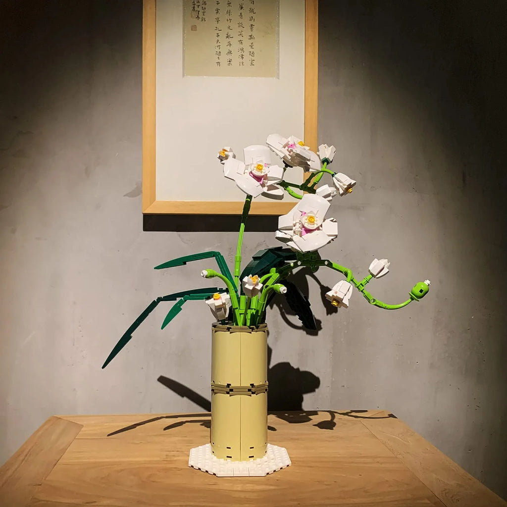 White Orchid Flower Bonsai Building Block Set E10797