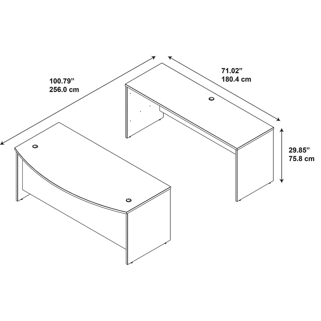 Hansen Cherry 2 Piece Desk A6206