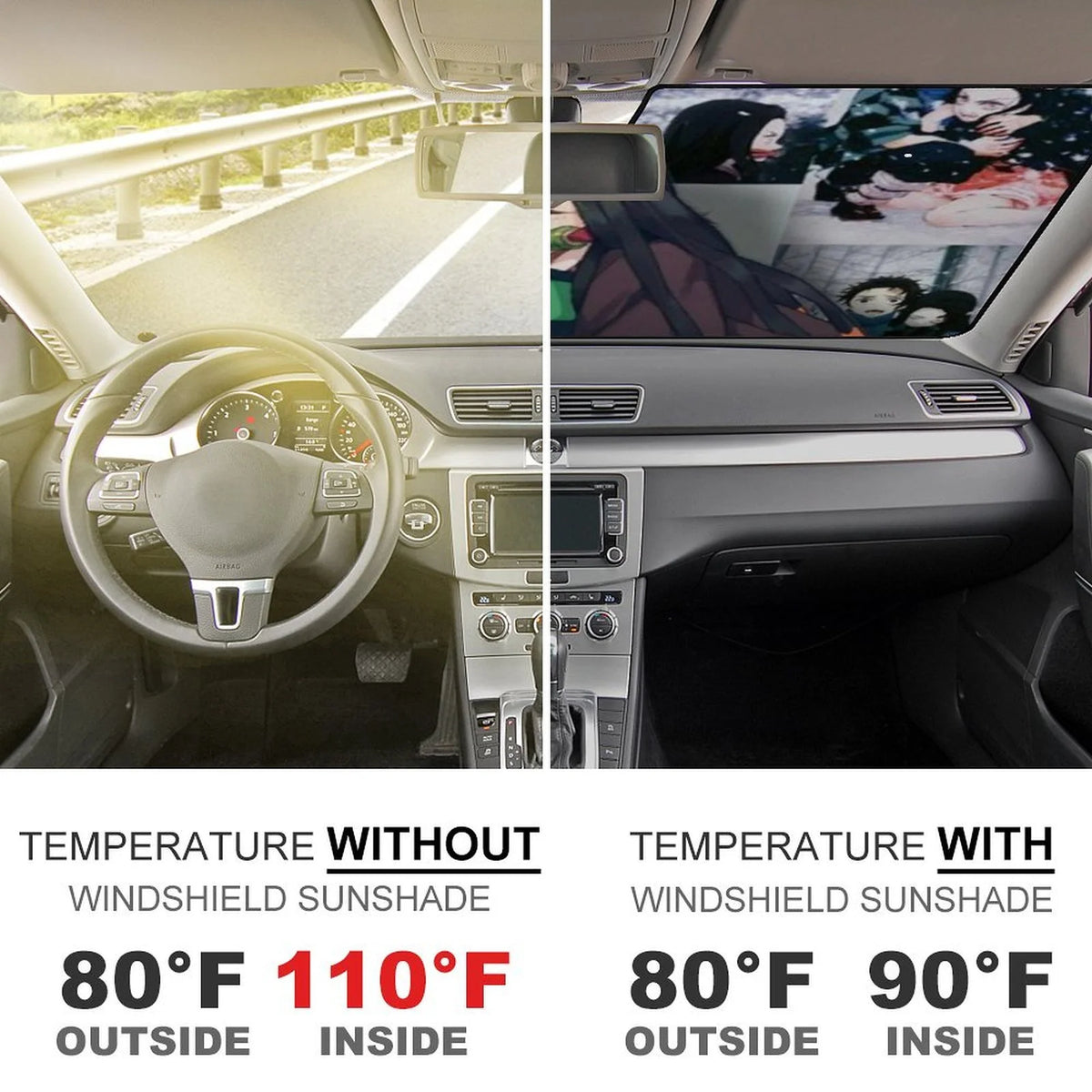 Foldable Reflective Car Windshield Sunshade V42566