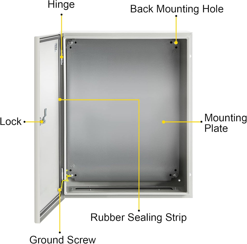 20 x 16 x 8'' NEMA 4X Steel Electrical Box with Mounting Plate G507