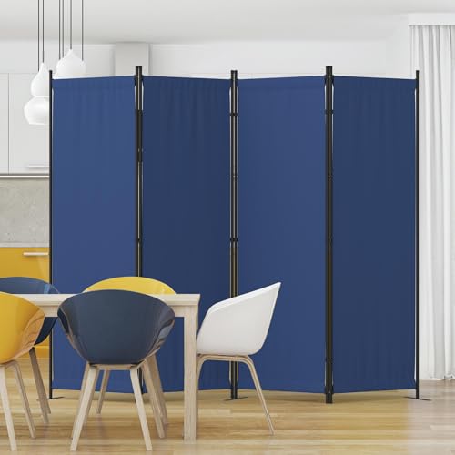 4 Panel Folding Privacy Screen Room Divider with 3 Metal Feet Y979876