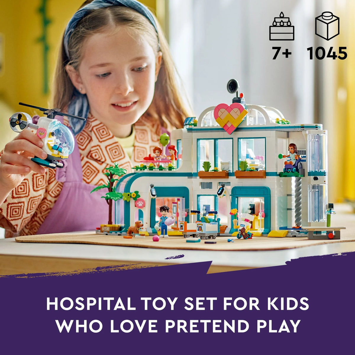 LEGO Friends Heartlake City Hospital Building Set with Helicopter and Mini-Dolls X253336